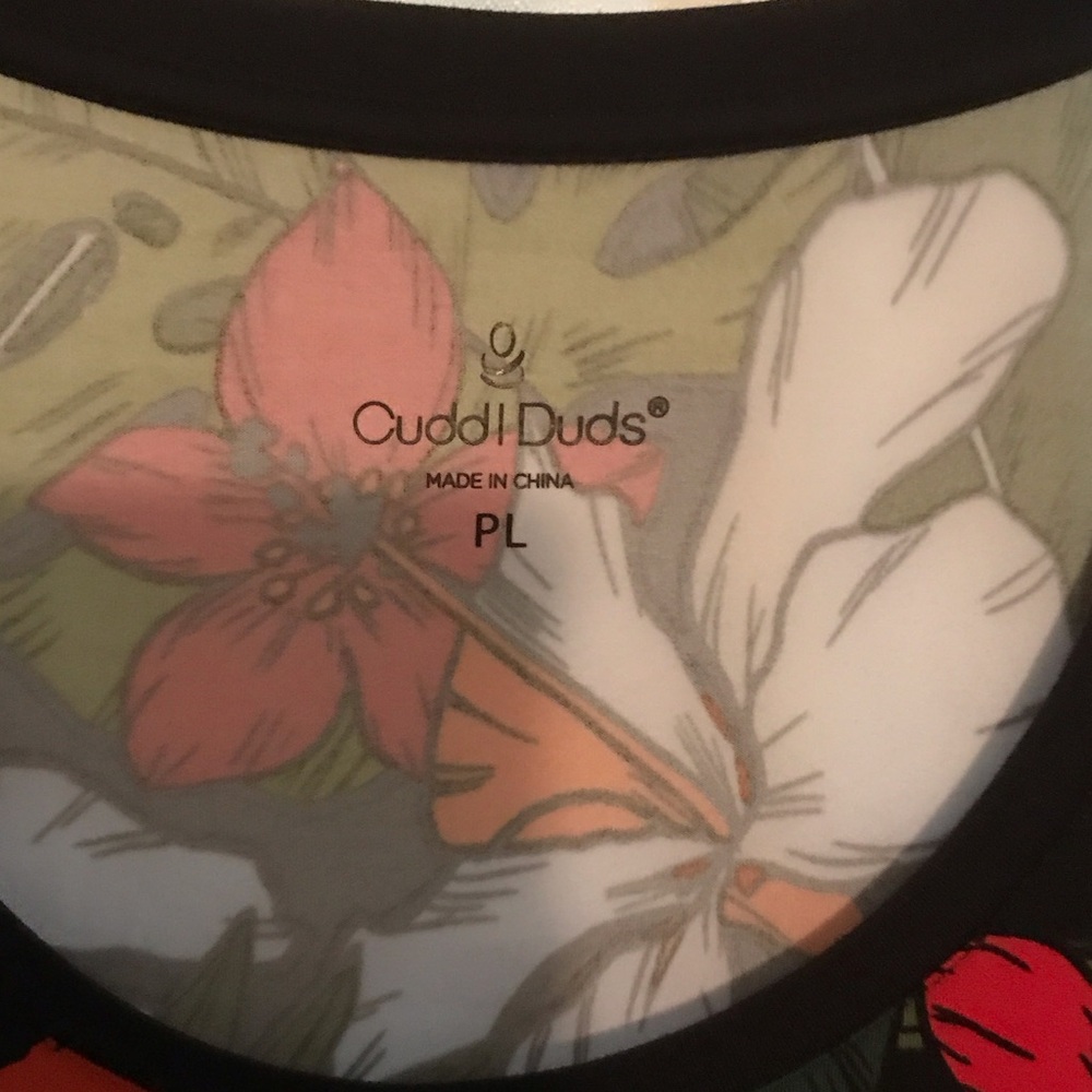 Cuddl Duds Black and Orange Floral Maxi Dress - Picture 2 of 6
